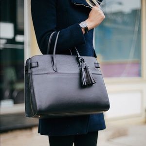 Cuyana Work Satchel - Black with Crossbody Strap